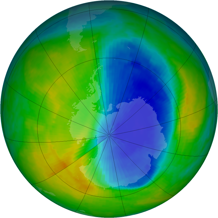 Antarctic ozone map for 06 November 1985